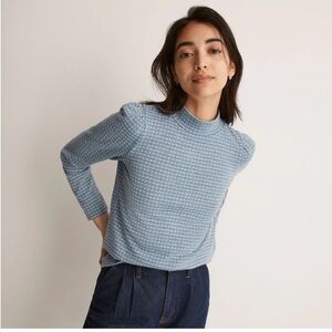 madewell light blue long sleeve with white print